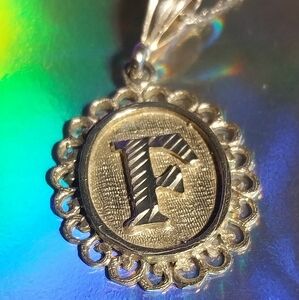 925 Sterling Silver Filigree F Necklace